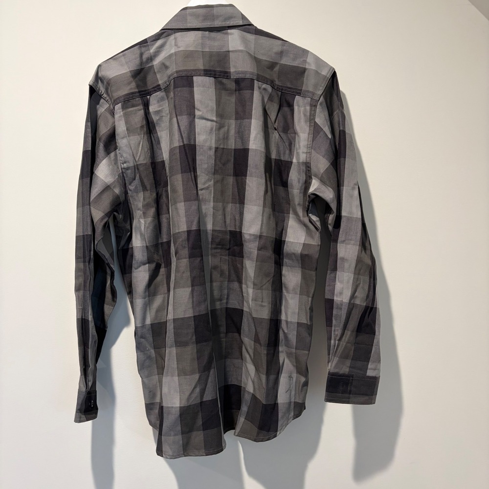 Carhartt FR Flame Resistant Plaid Work Shirt Mens Large Grey 104507 CAT 2 - Picture 2 of 9